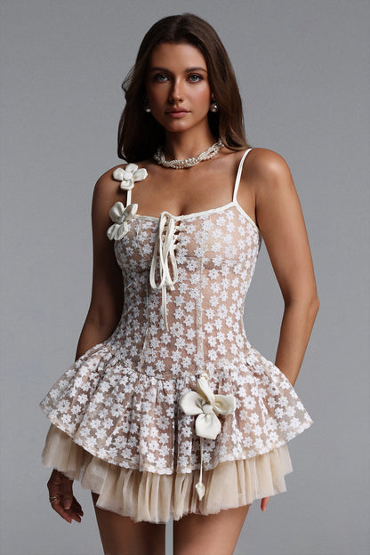 Lilac Sleeveless Mesh Mini Dress