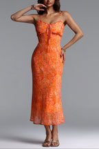 Flowering Girl Women Ienee Sleeveless Ruffle Floral Print Woven Maxi Dress