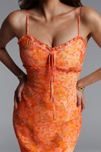 Flowering Girl Women Ienee Sleeveless Ruffle Floral Print Woven Maxi Dress