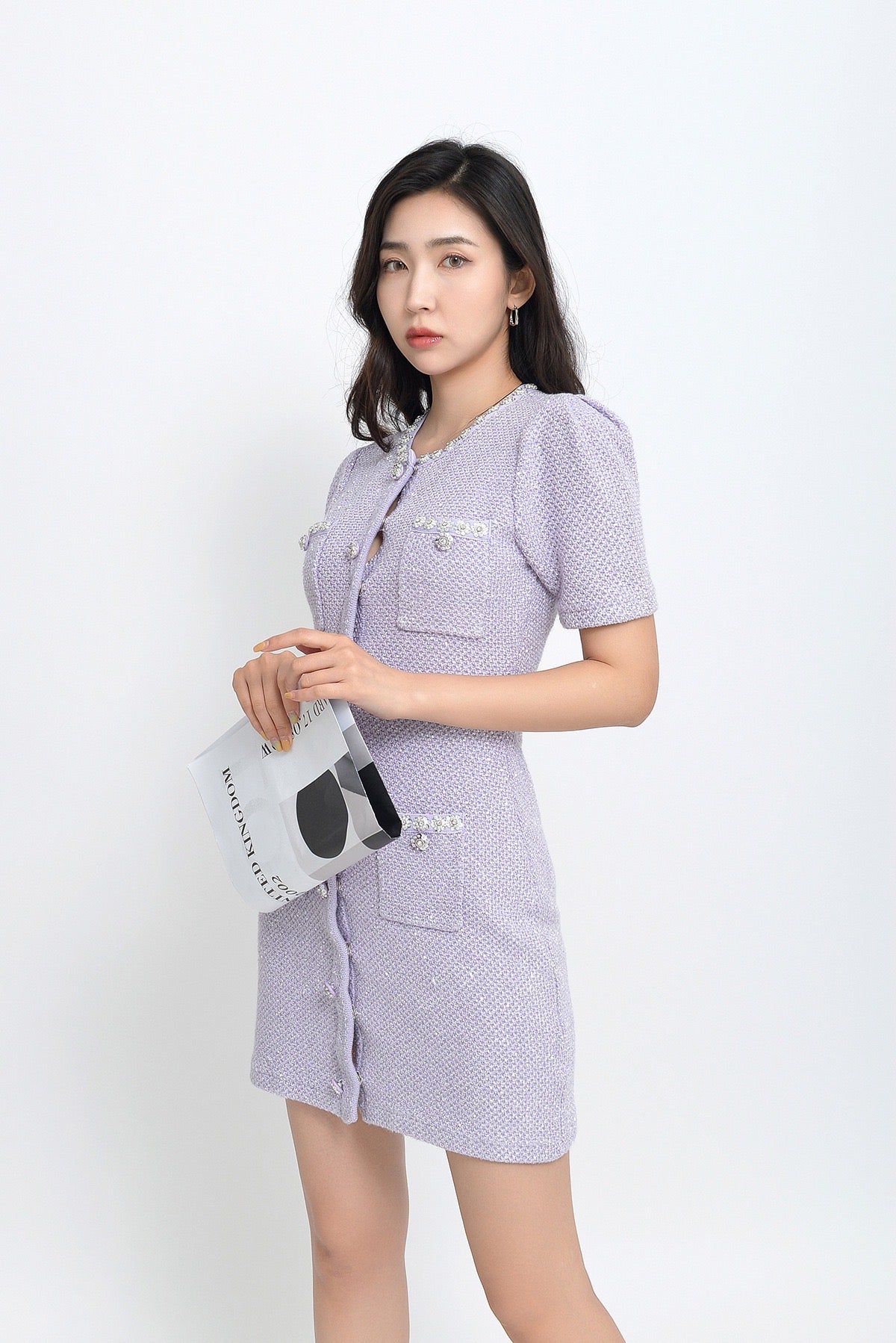 Flowering Girl Women Sequin-Embellished Knitted Mini Dress