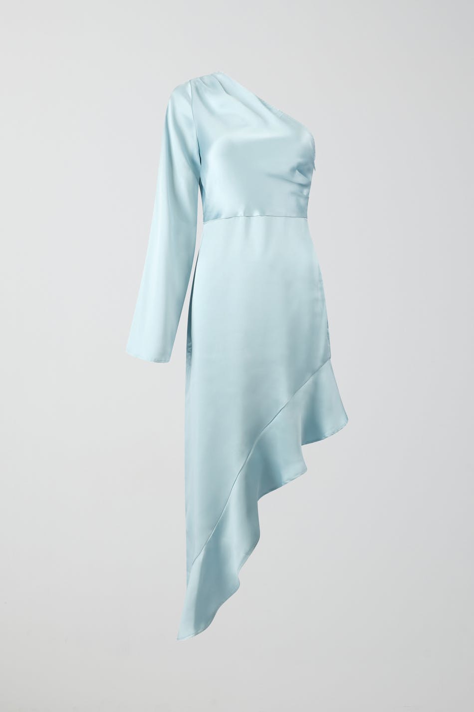 Flowering Girl Women One Shoulder Frill Slit Dress