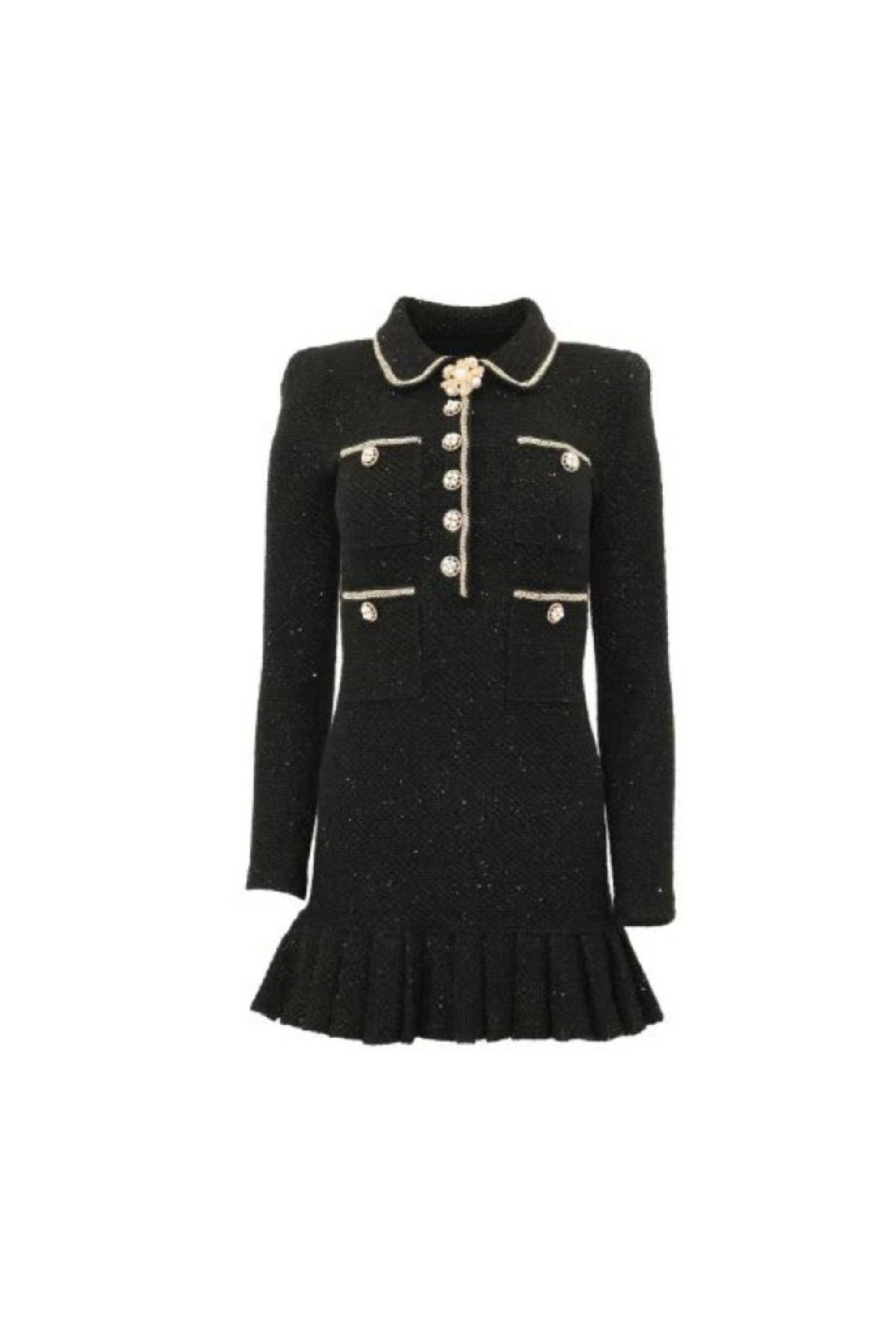 Flowering Girl Women Black Sequin Knit Mini Dress