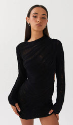 Flowering Girl Women Hollow Out Mini Dress