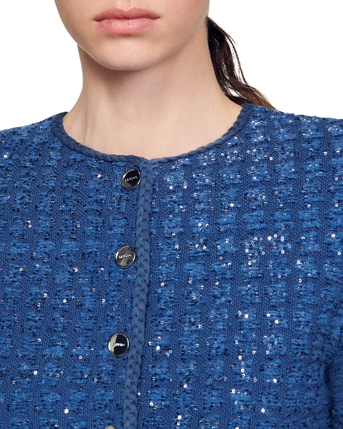 Flowering Girl Women Palm Cropped Blazer in blue