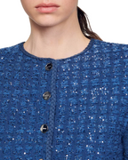 Flowering Girl Women Palm Cropped Blazer in blue