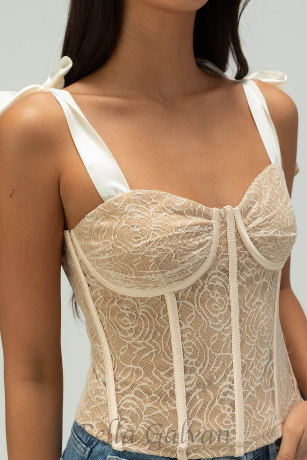 Flowering Girl Women WEST OF MELROSE Womens Lace Corset Top