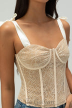 Flowering Girl Women WEST OF MELROSE Womens Lace Corset Top
