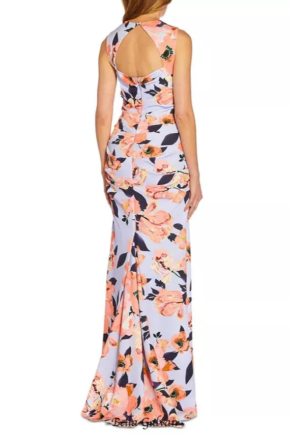 Flowering Girl Women Women's Square-Neck Floral-Print Gown