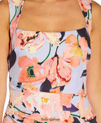 Flowering Girl Women Women's Square-Neck Floral-Print Gown