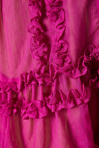 Flowering Girl Women Lara Chiffon flower hem Mini Dress in rose red