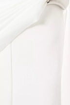 kelly Interlock pleated Knit maxi dress in white