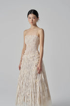 Flowering Girl Women Floral Lace Strap Midi Dress