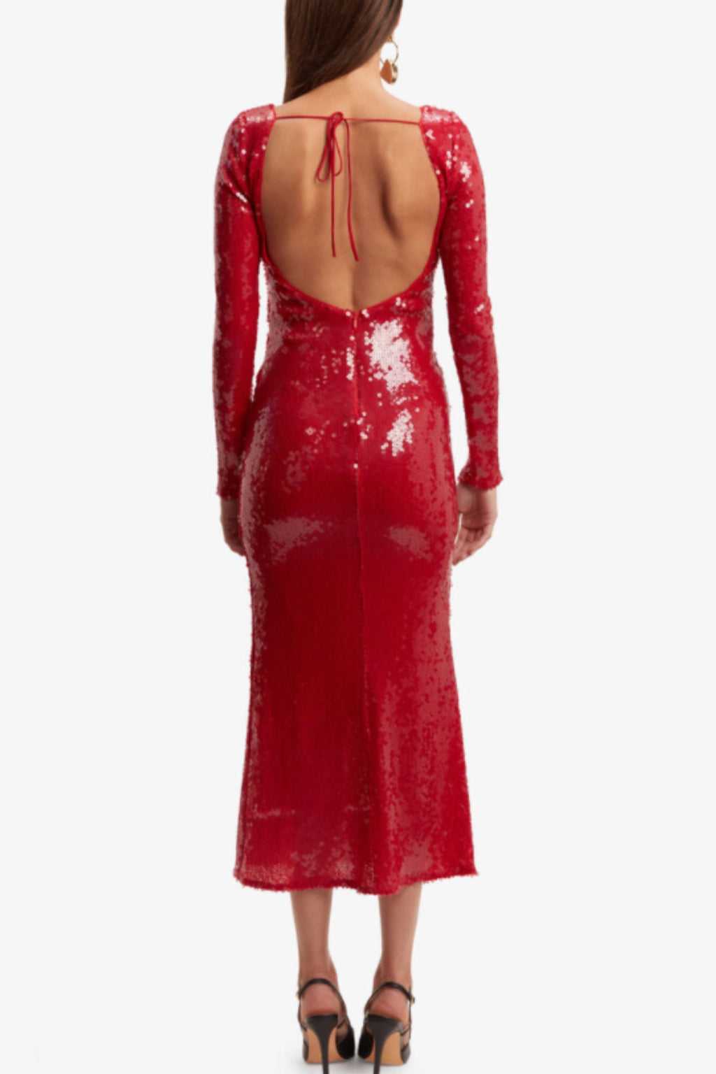 Flowering Girl Women Sequin Bandage Maxi Dress In Red