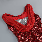 Flowering Girl Women Sleeveless Sequin Maxi Dress In Red