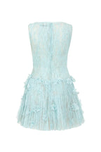 Flowering Girl Women Sleeveless Lace Fabric Mini Dress In Aqua