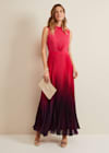 Flowering Girl Women ombre pleated draped maxi dress