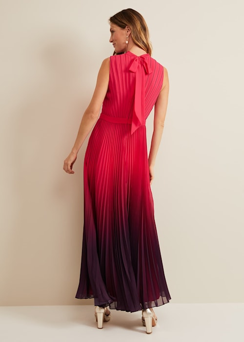 Flowering Girl Women ombre pleated draped maxi dress
