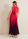 Flowering Girl Women ombre pleated draped maxi dress