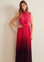 Flowering Girl Women ombre pleated draped maxi dress
