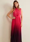 Flowering Girl Women ombre pleated draped maxi dress