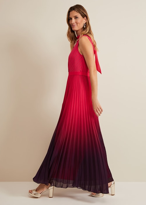 Flowering Girl Women ombre pleated draped maxi dress