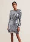 Flowering Girl Women Rhia Silver Sequin Mini Dress