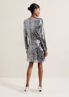 Flowering Girl Women Rhia Silver Sequin Mini Dress