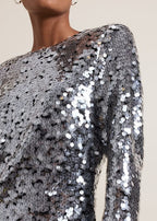Flowering Girl Women Rhia Silver Sequin Mini Dress