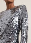 Flowering Girl Women Rhia Silver Sequin Mini Dress