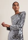 Flowering Girl Women Rhia Silver Sequin Mini Dress