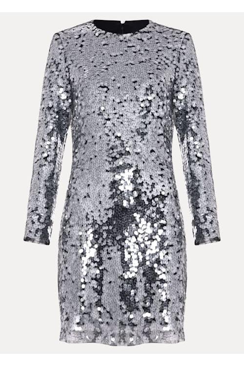 Flowering Girl Women Rhia Silver Sequin Mini Dress