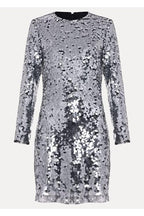 Flowering Girl Women Rhia Silver Sequin Mini Dress