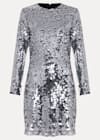 Flowering Girl Women Rhia Silver Sequin Mini Dress