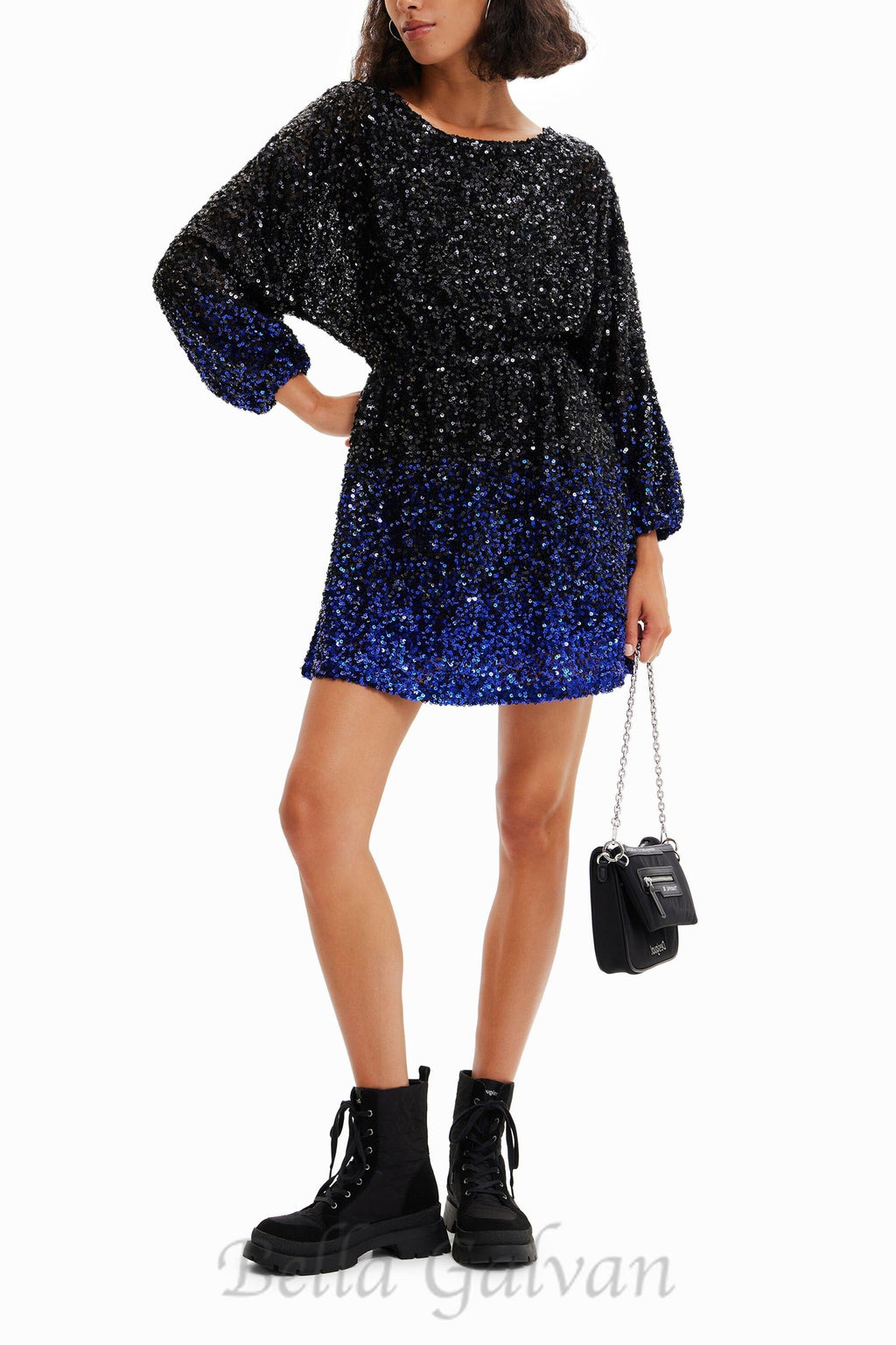 Flowering Girl Women gradient sequin mini dress