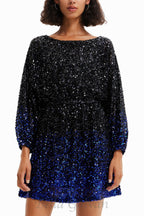 Flowering Girl Women gradient sequin mini dress