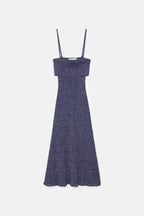 Flowering Girl Women Strappy Knit Maxi Dress In Blue