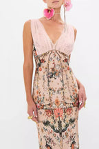 Flowering Girl Women Floral Mermaid Sleeveless Maxi Dresses