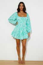 Flowering Girl Women Long Beach Walks Mini Dress Mint