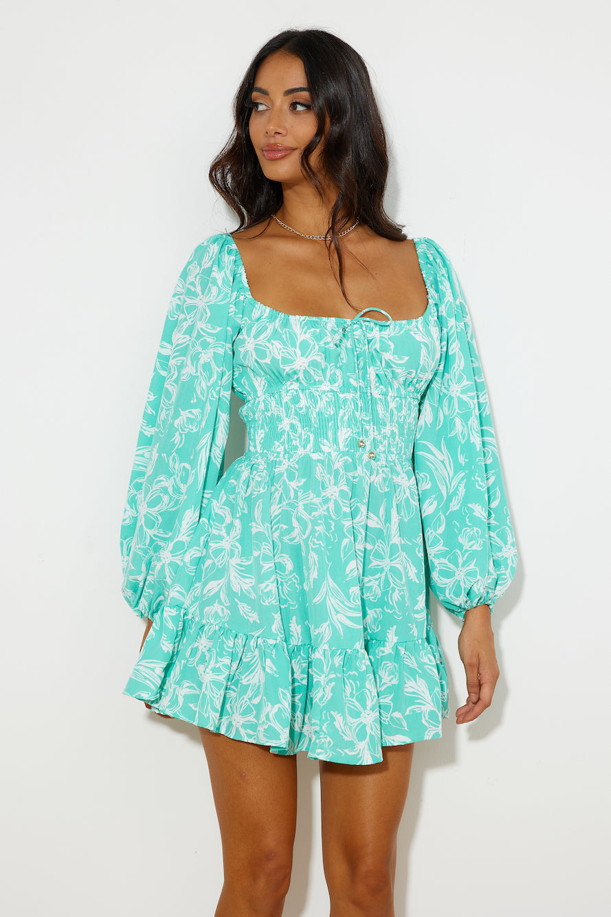 Flowering Girl Women Long Beach Walks Mini Dress Mint