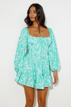 Flowering Girl Women Long Beach Walks Mini Dress Mint