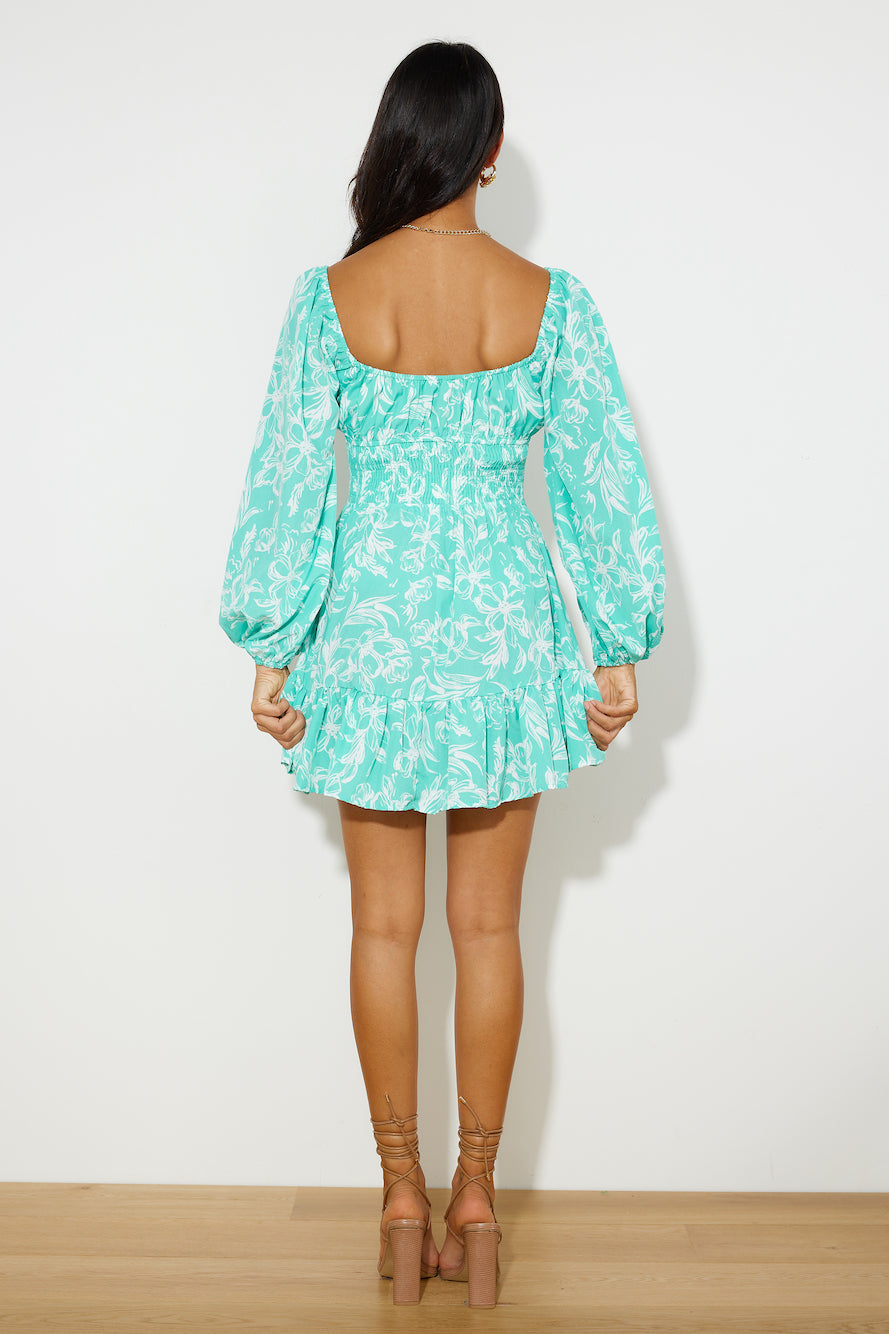 Flowering Girl Women Long Beach Walks Mini Dress Mint