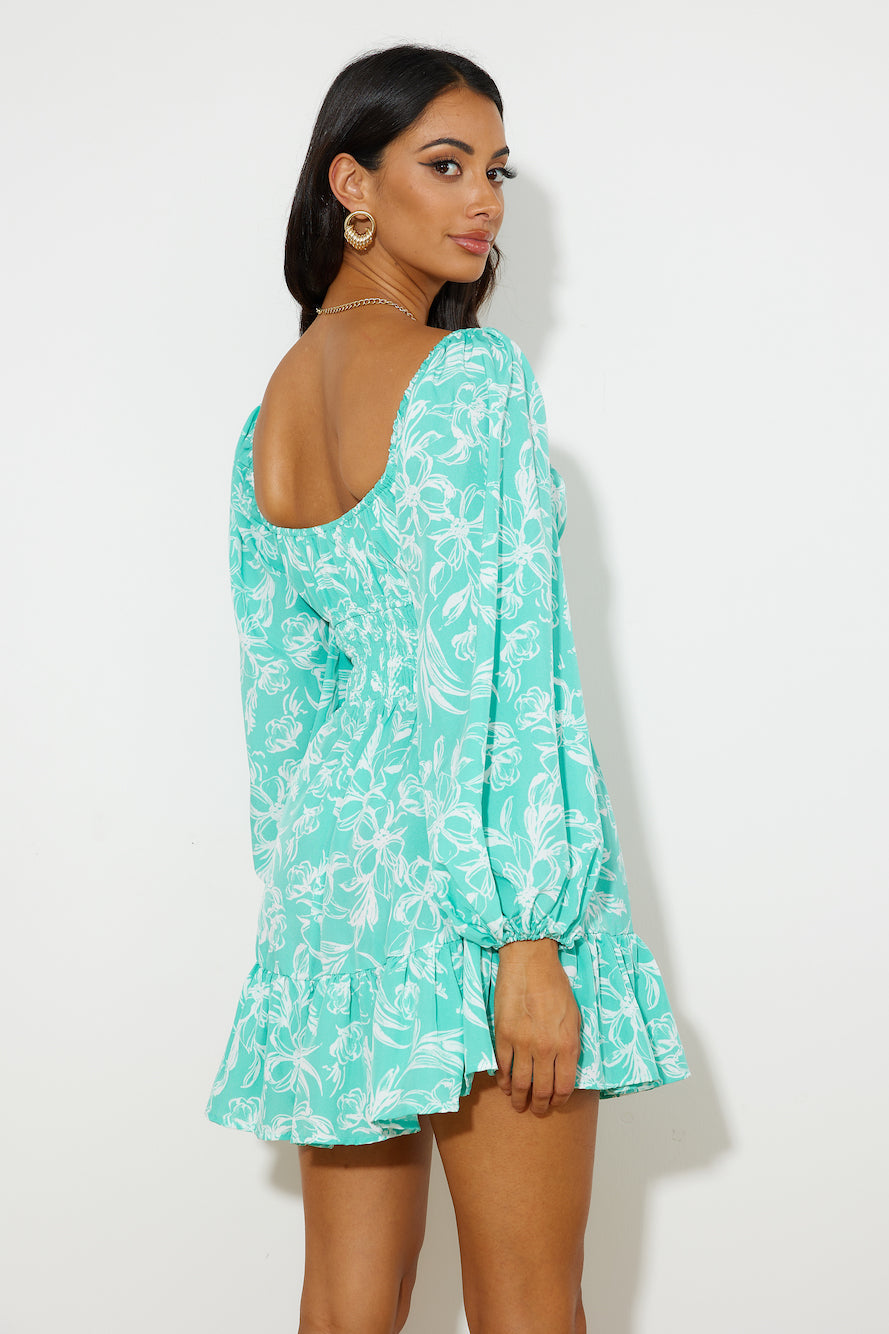 Flowering Girl Women Long Beach Walks Mini Dress Mint