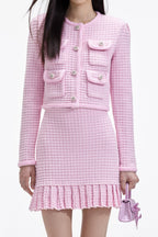Flowering Girl Women Pink Sequin Textured Knit Skirt