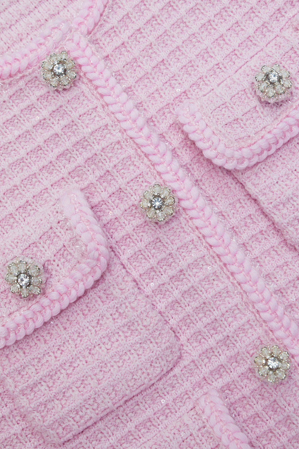 Flowering Girl Women Pink Sequin Textured Knit Jacket