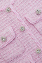 Flowering Girl Women Pink Sequin Textured Knit Jacket