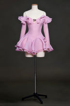 Flowering Girl Women Ruffled Halter Mini Dress In Pink