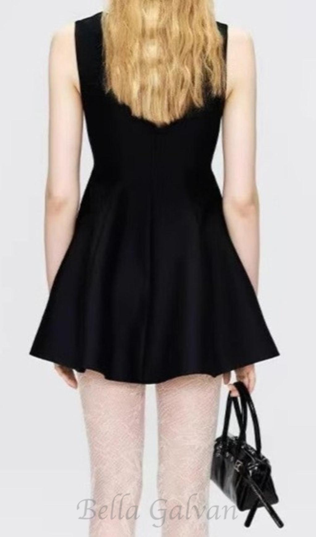 Flowering Girl Women Daray Black Lace Sleeveless Mini Dress