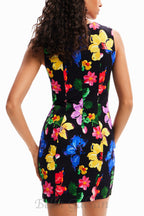 Flowering Girl Women multicolor sleeveless floral mini dress