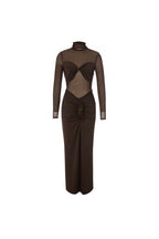 Flowering Girl Women long sleeve split maxi dress