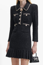 Flowering Girl Women Black Sequin Knit Mini Dress